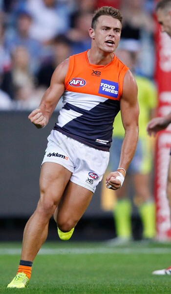ZLangdon-Slider.jpg Zac Langdon celebrates a goal against Collingwood. - Zac Langdon,AFL,GWS Giants